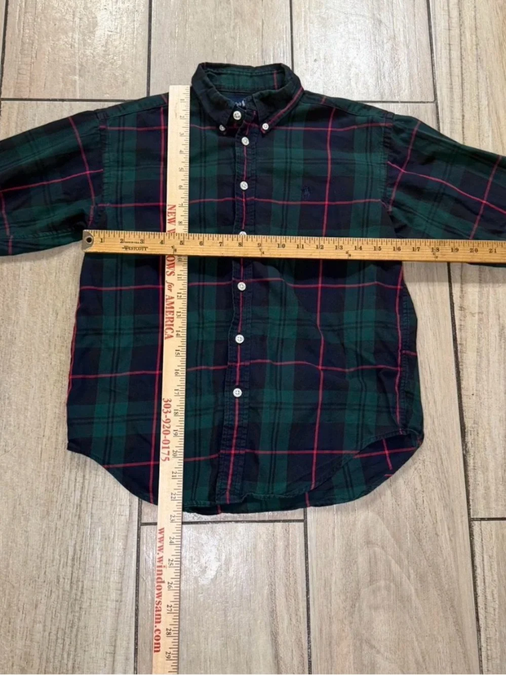 Ralph Lauren Blackwatch Plaid Button-Down Shirt Green Blue Red Kids M 12/14